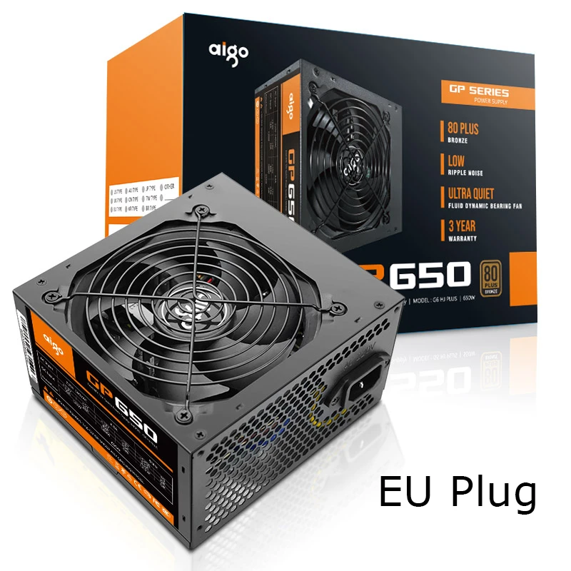 Aigo 650 Вт компьютерный блок питания ATX mini psu itx 80 plus Bronze EU Plug Active Flex ITX PC power 12 в источник питания