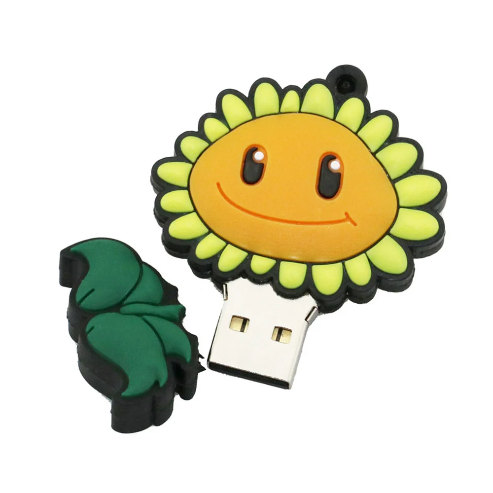 USB флеш-накопитель с забавными мультяшными персонажами мультфильмов Animado Zombies, 8 ГБ, 16 ГБ, 32 ГБ, 64 ГБ, 128 ГБ, накопитель для хранения с подсолнухом