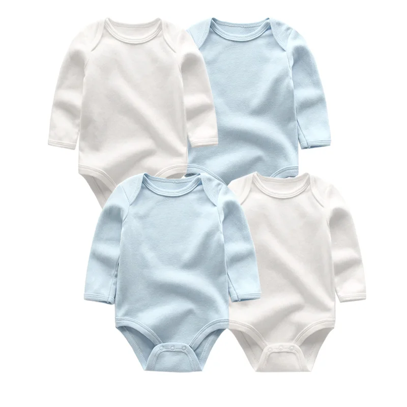 Одежда для новорожденных боди с длинными рукавами из 100% хлопка 4 шт./лот|Боди