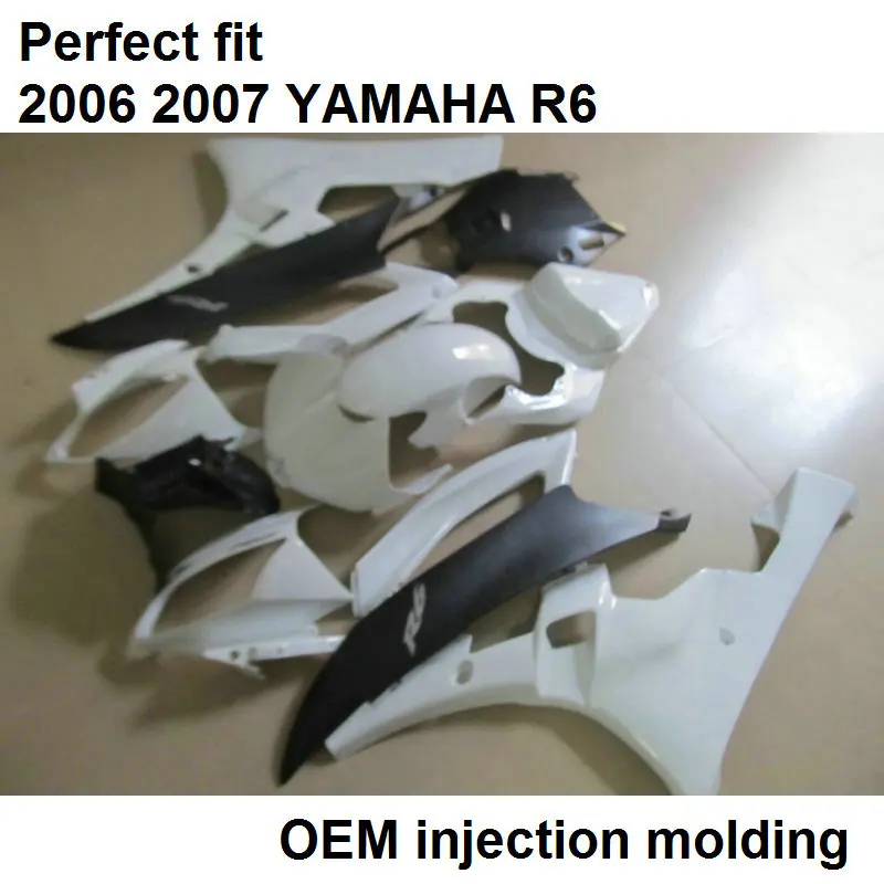 Aftermarket части тела Обтекатели для YAMAHA YZF R6 06 07 Белый Черный мотоцикл обтекатель