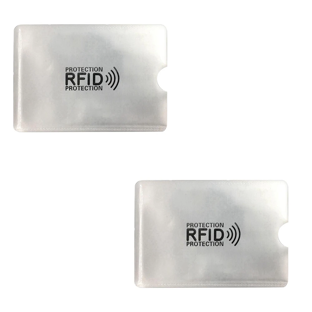 1-10 шт Анти Rfid считыватель замок кошелек Блокировка кредитный Id держатель для карт банк защитный Алюминиевый металлический корпус для карт Поддержка NFC 6,2*9,2 - Цвет: Silver 2 pcs