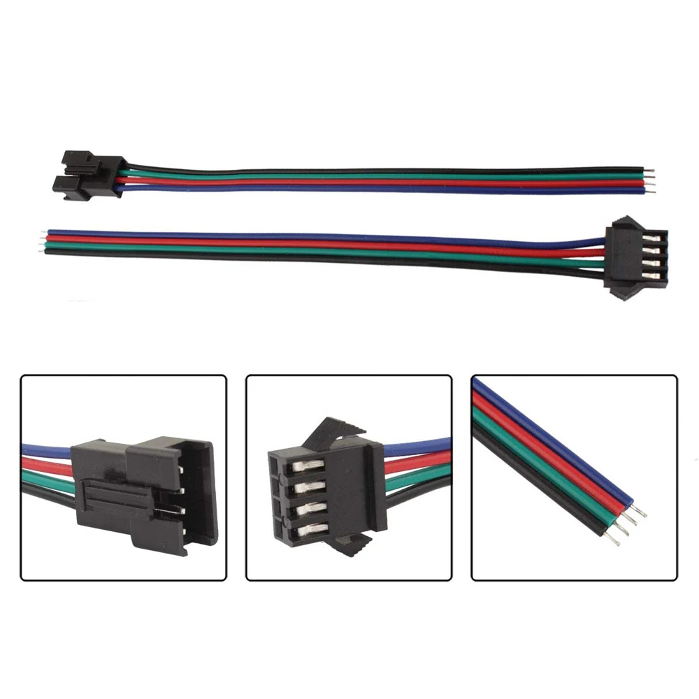 2pin/3pin/4pin/5pin JST SM Connector Cable Male &amp Female Plug Wire For WS2812B WS2811 rgb rgbw single LED Strip | Обустройство