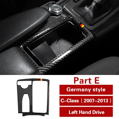 Part E Left Germany Автомобиль интерьера литье углеродного волокна центрального Управление Панель наклейки для mercedes w204 C class 07-13 аксессуары для ванной - Название цвета: Part E Left Germany