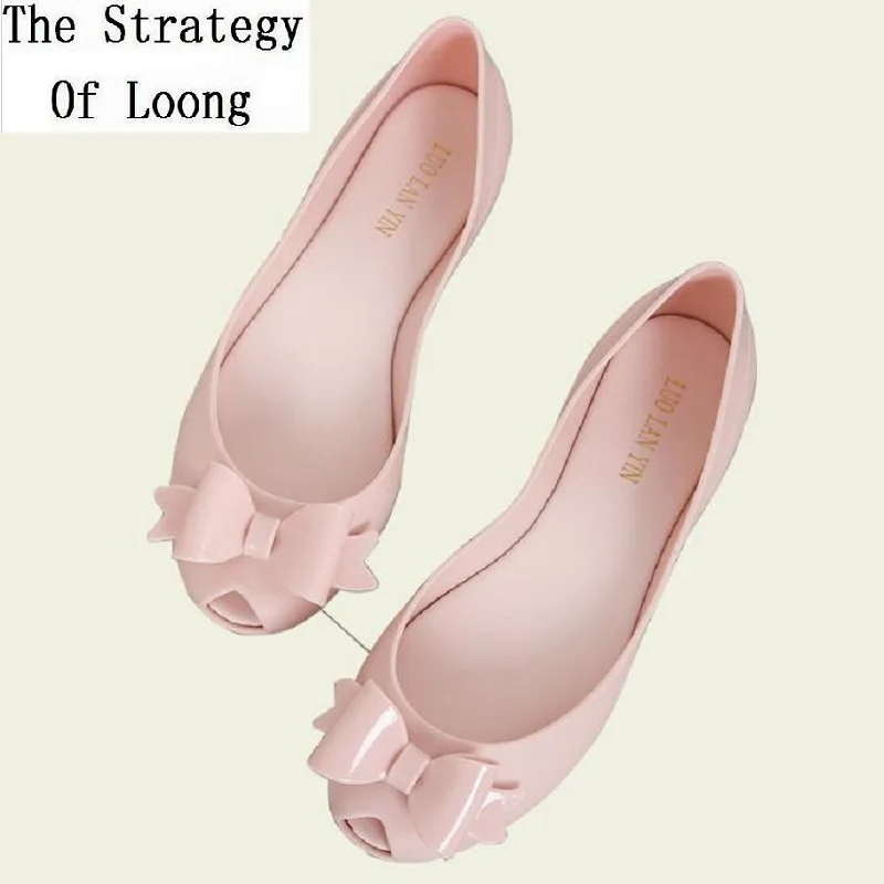 Женские пляжные сандалии с открытым носком желейные туфли без застежки на