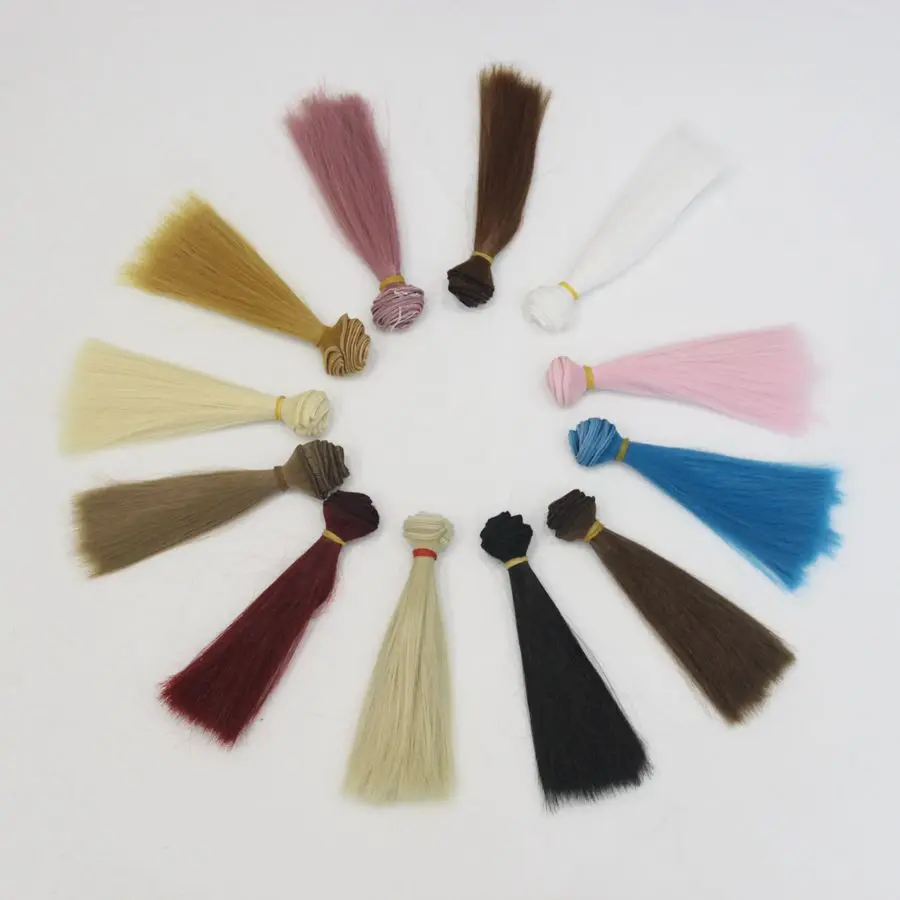 

1piece 15cm Black White Brown Color Straight Doll Hair For 1/3 1/4 BJD Doll Diy Hair Handmade Textile Interior Doll Diy Doll Wig