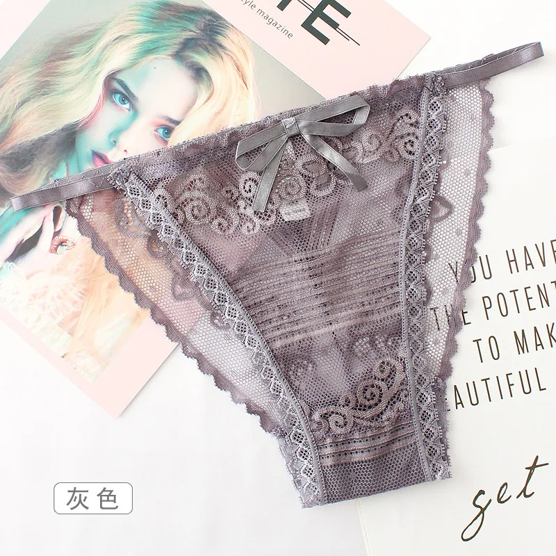3 шт./лот новинка ультра-тонкие сексуальные трусики для женщин кружевное нижнее