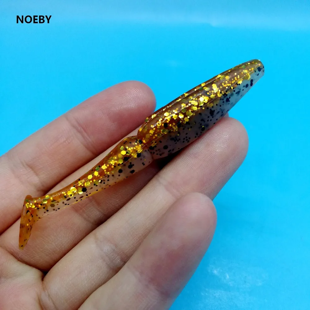 NOEBY 12 шт./лот t хвост Мягкая приманка 3 5 г/7 см 10 цветов искусственные снасти для