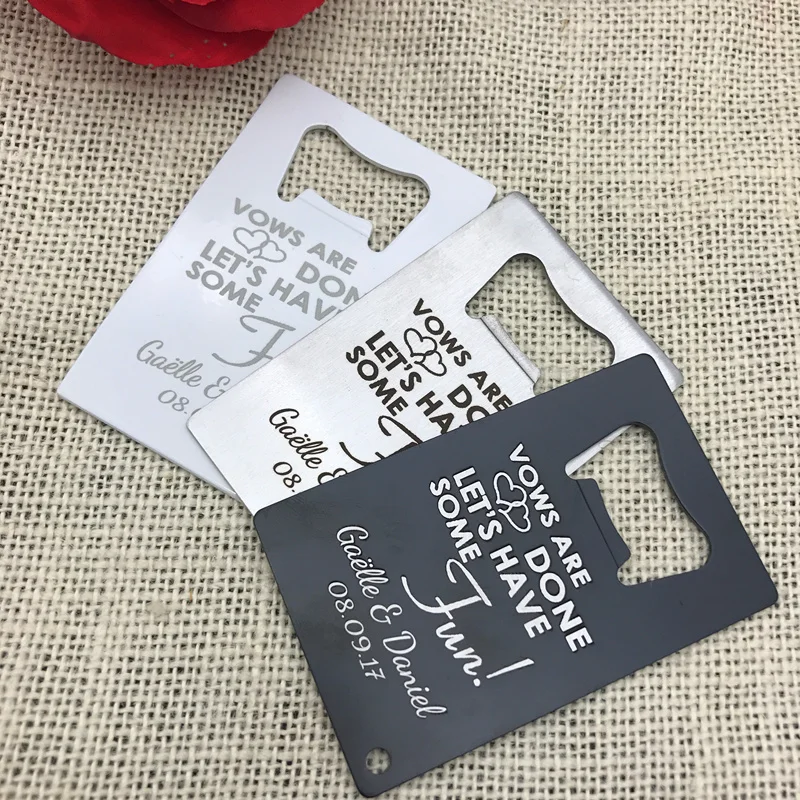 50 шт. свадебные Открывашки для бутылок с выгравированным именем жениха и
