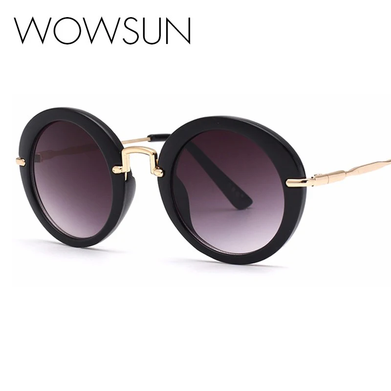 WOWSUN, круглые детские солнцезащитные очки, детские солнцезащитные очки, анти-УФ, Детские винтажные очки для девочек, крутые, 7 цветов, oculos infantil A169