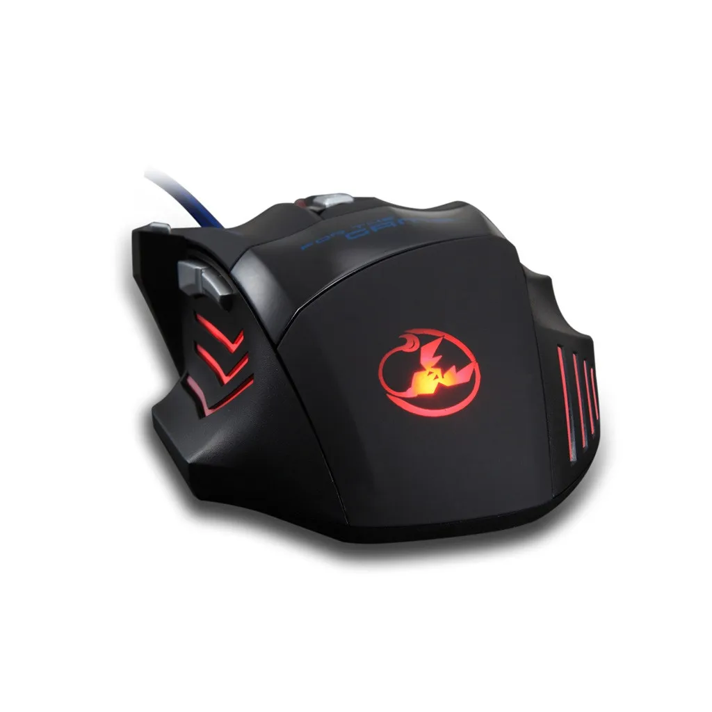 VOBERRY Регулируемая версия 5500 DPI 7 кнопок светодиодный кабель USB игровая мышь