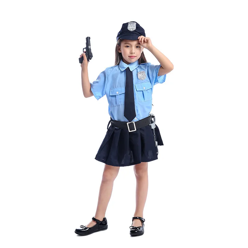 

Cute Baby Girls Tiny Cop Police Officer Playtime Cosplay Uniform Kids Child Profession Halloween Costume