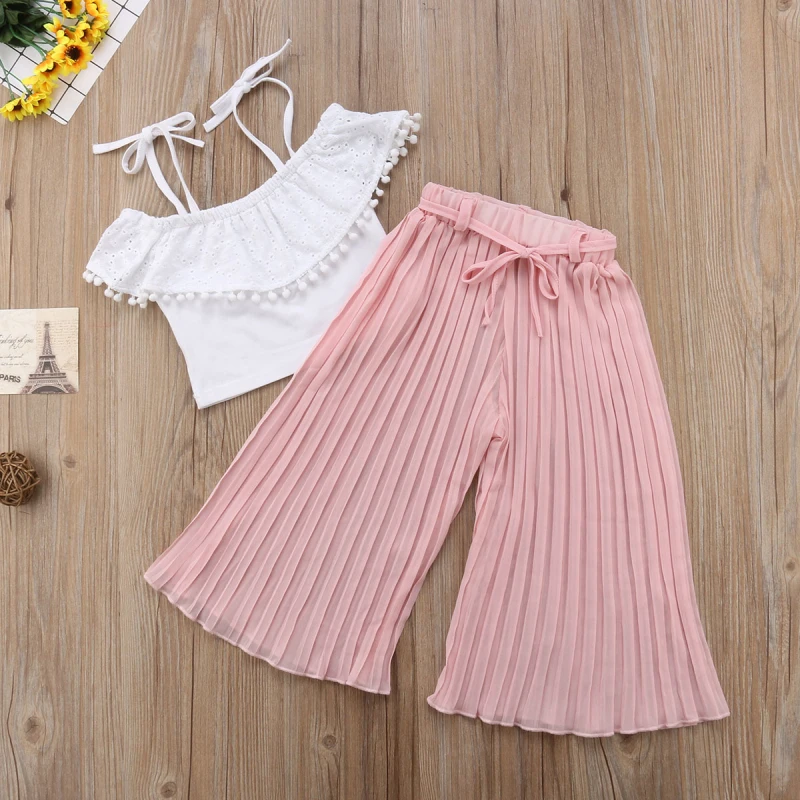 Женский топ с открытыми плечами и бахромой футболка цветочным принтом брюки