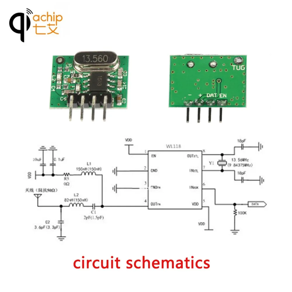 QIACHIP 433 мгц радиочастотный передатчик Супергетеродинный ASK модуль DC 1CH для MCU Arduino