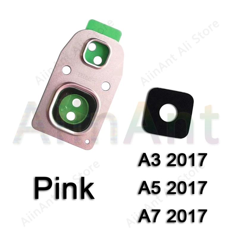 A320 Pink Для samsung Galaxy A3 A5 A7 A320 A520 A720 задняя камера стеклянная крышка объектива Кольцо с наклейкой - Цвет: A320 Pink