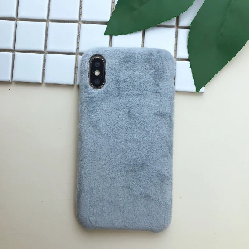 Ворсовый мех плюшевый чехол для телефона для iPhone XS Max XR X Гладкий Мягкий зимний теплый мех Меховой чехол s для iPhone 8 7 6 6s Plus чехол