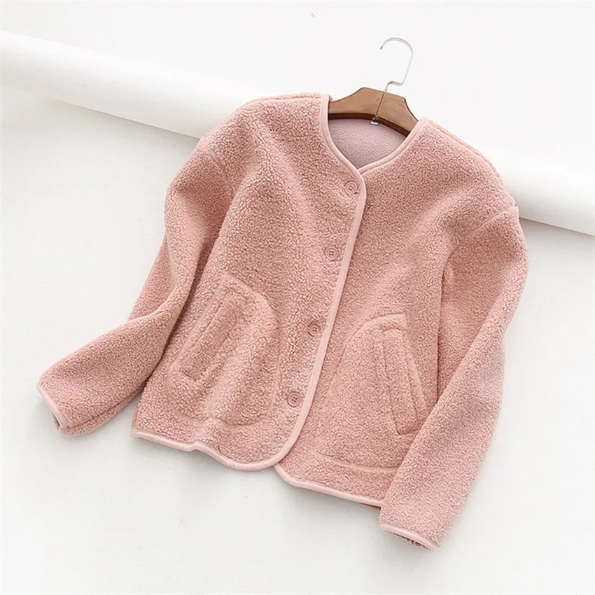 Gowyimmes 2019 Autumn Winter Women Lamb cashmere Coat Warm Coats Casual Long Sleeve Jacket Female Windproof Outwear P420 | Женская