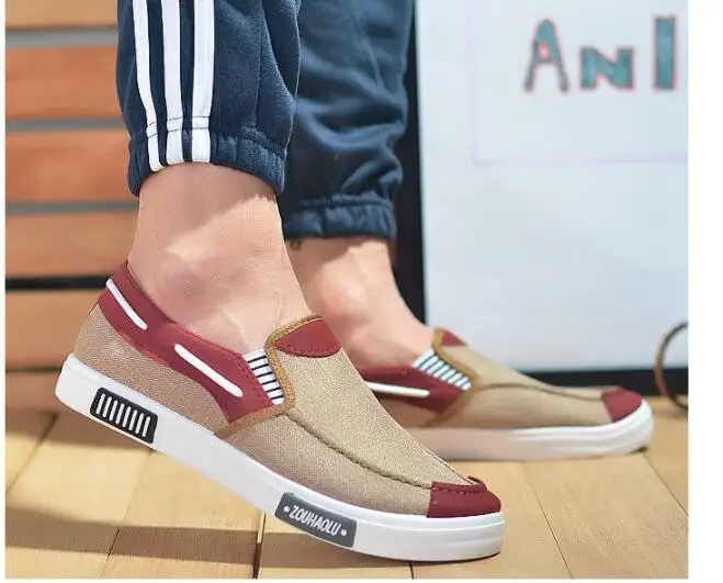 2019 Лидер продаж Для мужчин повседневная обувь холст круглый носок загнутые