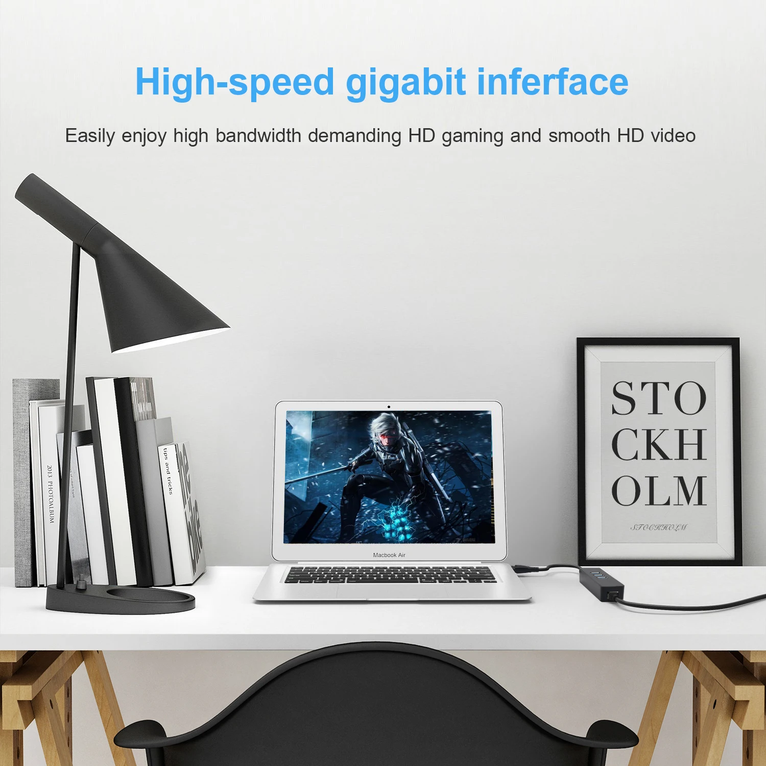 USB 3,0 Ethernet адаптер с 3 Порты USB 3,0 док-станция USB rj45 порт Gigabit Ethernet Lan 10/100/1000 Мбит сетевой карты для ноутбука Macbook