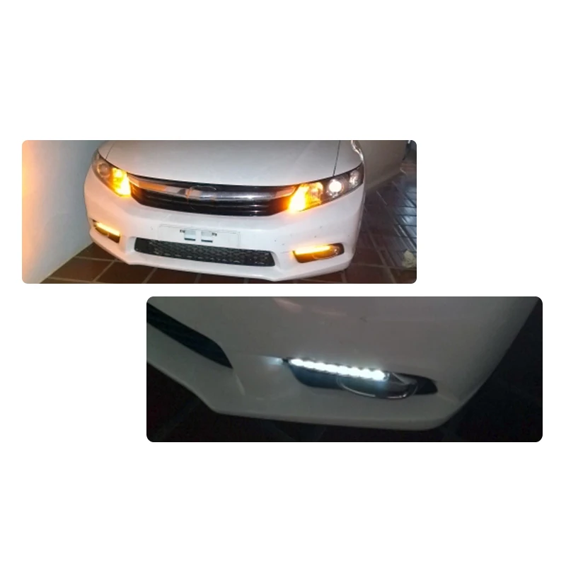 SUNKIA DRL светодиодные дневные ходовые огни светильник для Honda Civic 2011 2015 с желтым Цвет