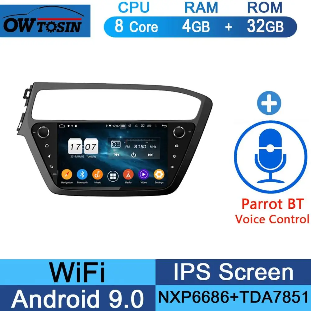 32G Parrot BT " ips 8Core 4+ 64G Android 9,0 автомобильный мультимедийный плеер для hyundai i20 LHD gps Радио DSP CarPlay Parrot BT - Цвет: 32G Parrot BT