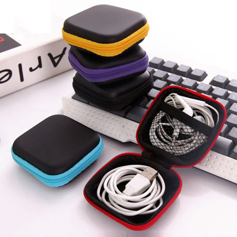 Портативные наушники с молнией usb-кабель сумка для хранения искусственная кожа