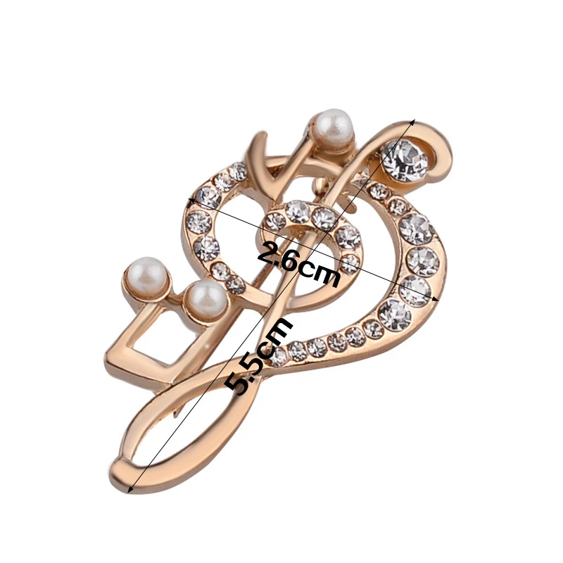 Модные счастливые Кристаллы Стразы музыкальные ноты для женщин золотые