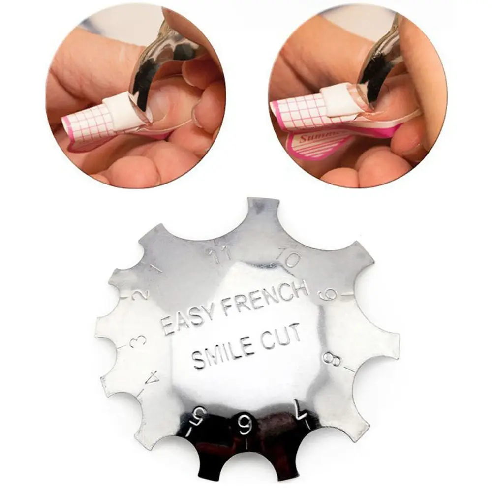 1 шт. новый металлический шаблон для ногтей кромка улыбка Резак Линия триммер