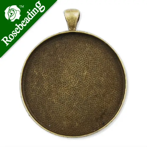 38 мм Античная Бронза Круглый цинковый сплав Камея Кабошон основа оправа подвески