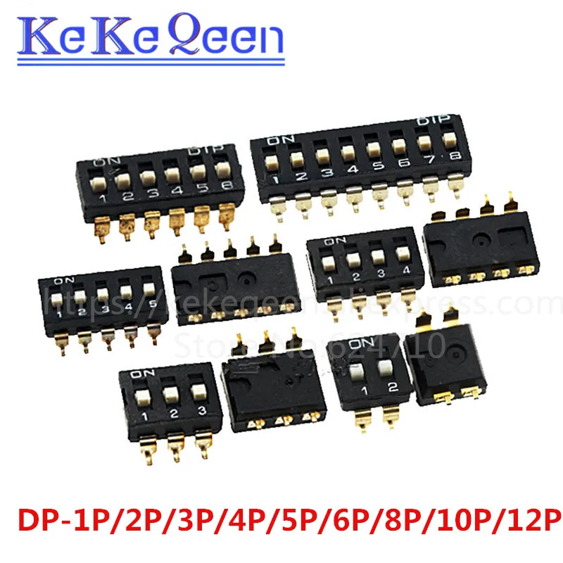 Переключатель с прямым кодом DIP black SMD лампа для освещения 2P 3P 4P 5P 6P 7P 8P 9P 10P 12P шаг