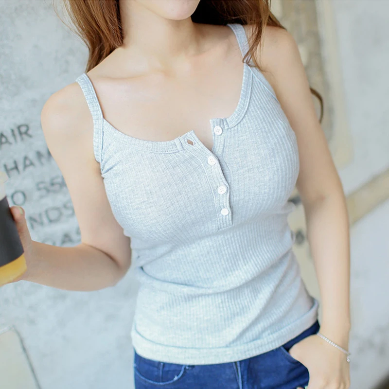 Тонкое сексуальное платье с v-образным вырезом без рукавов Лето 2019 Кнопка