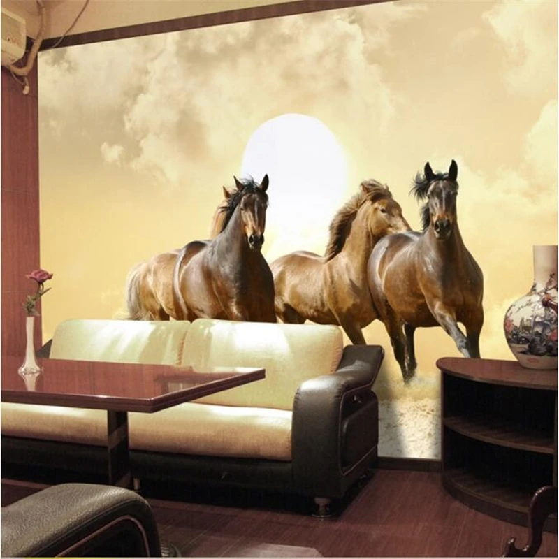 

Beibehang High quality photo wallpaper 3d dancing horse hotel bedroom living room painting wall wallpaper papel de parede mural