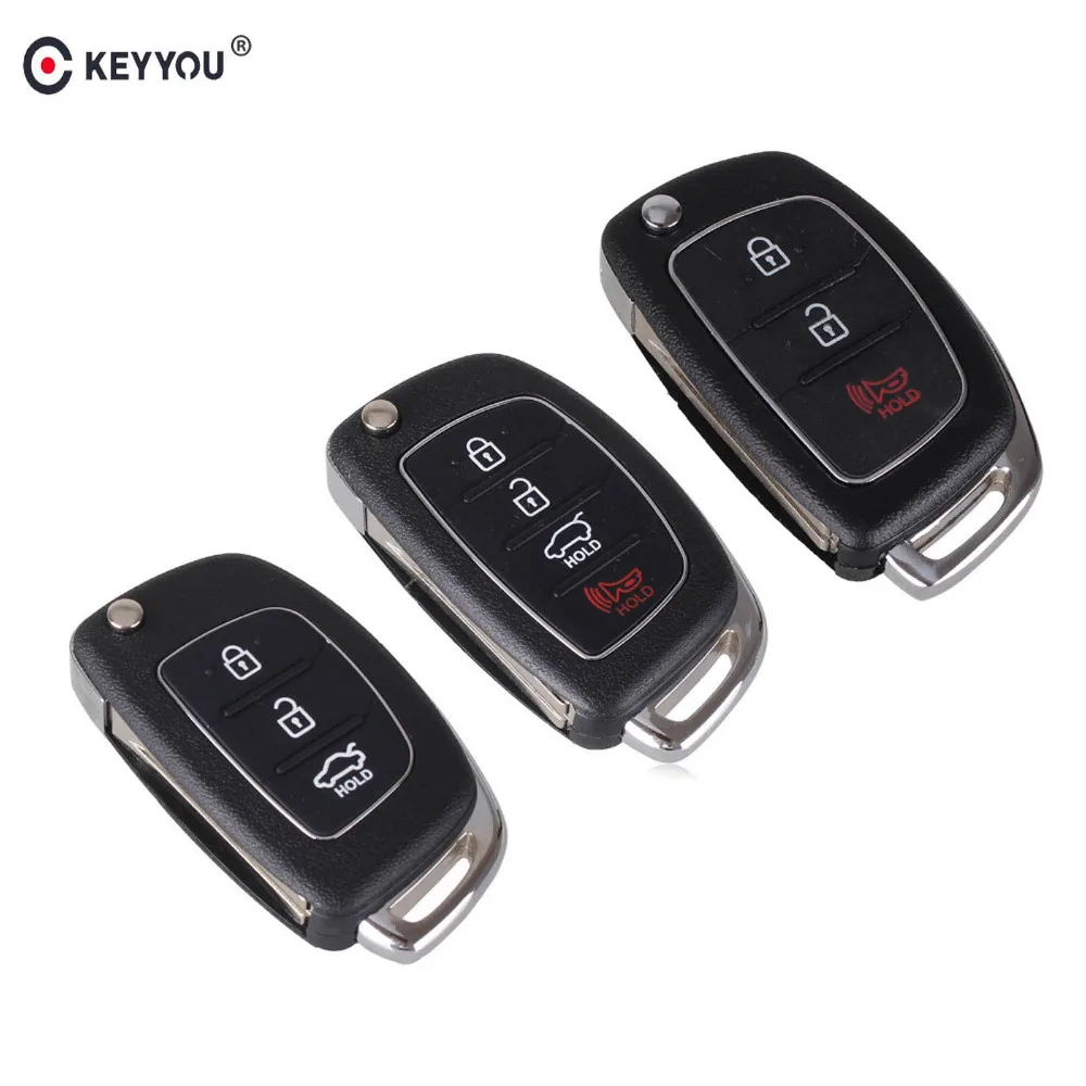 KEYYOU 10X3/4 кнопки Флип Складные дистанционного Управление Брелок Shell Для hyundai HB20 SANTA