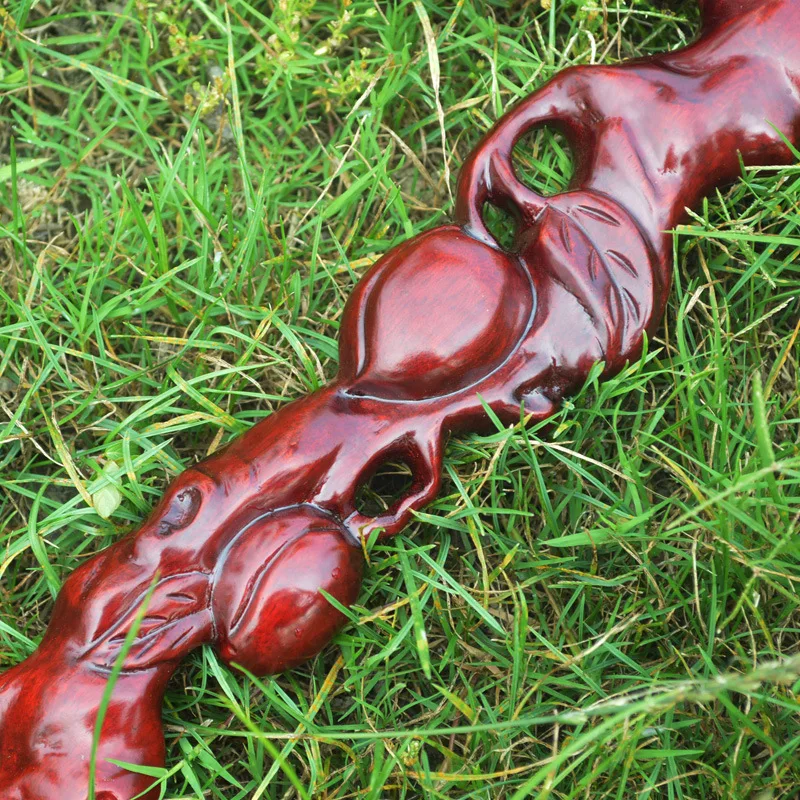 Walking Stick из 100% цельного дерева с резьбой по драконьей головке ручной костыль