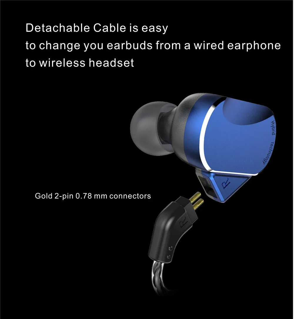 BQEYZ BQ3 In-Ear Moniter HiFi наушники алюминиевые металлические наушники-вкладыши корпус 0,78 мм сменный кабель