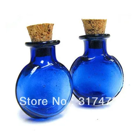 Плоская Круглая стеклянная флакон подвеска с виниловым шнуром 25x20 мм|pendant bottle|glass