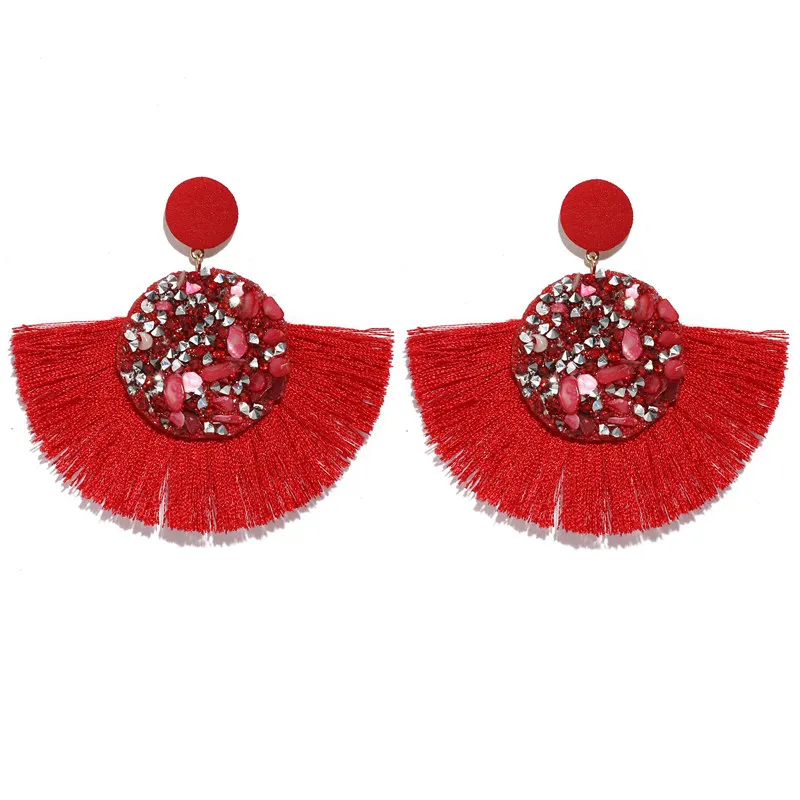 CWEEL серьги с кисточками для женщин Brincos Boho Эффектные серьги с бахромой круг Винтажные висячие круглые модные ювелирные украшения для ушей - Окраска металла: W73986