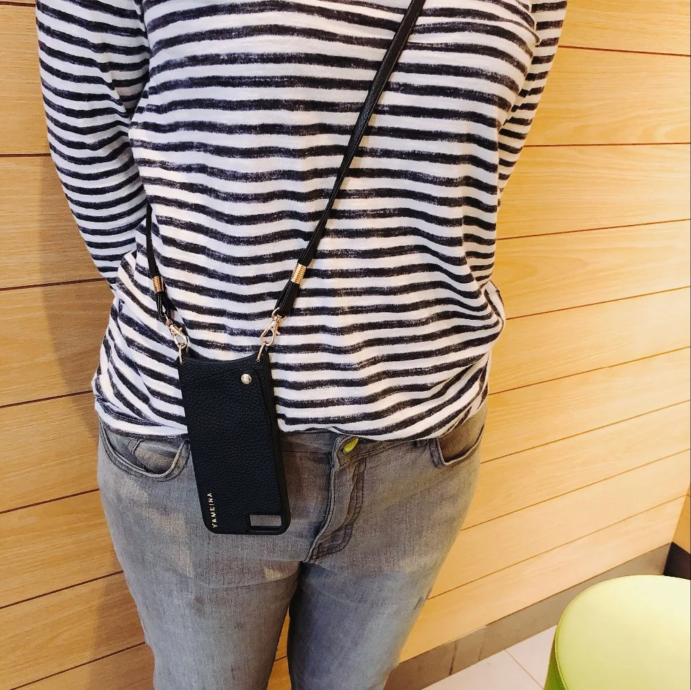 Wallet Bag Credit Cards Leather Phone Cover Crossbody with Pocket Strap Long Chain for iphone 7 XR XS MAX X 6S 6 8 plus case |