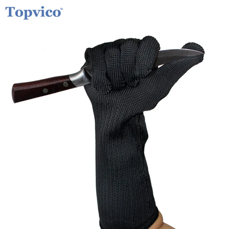 Длинные рабочие перчатки с защитой от порезов защитные из нержавеющей стали