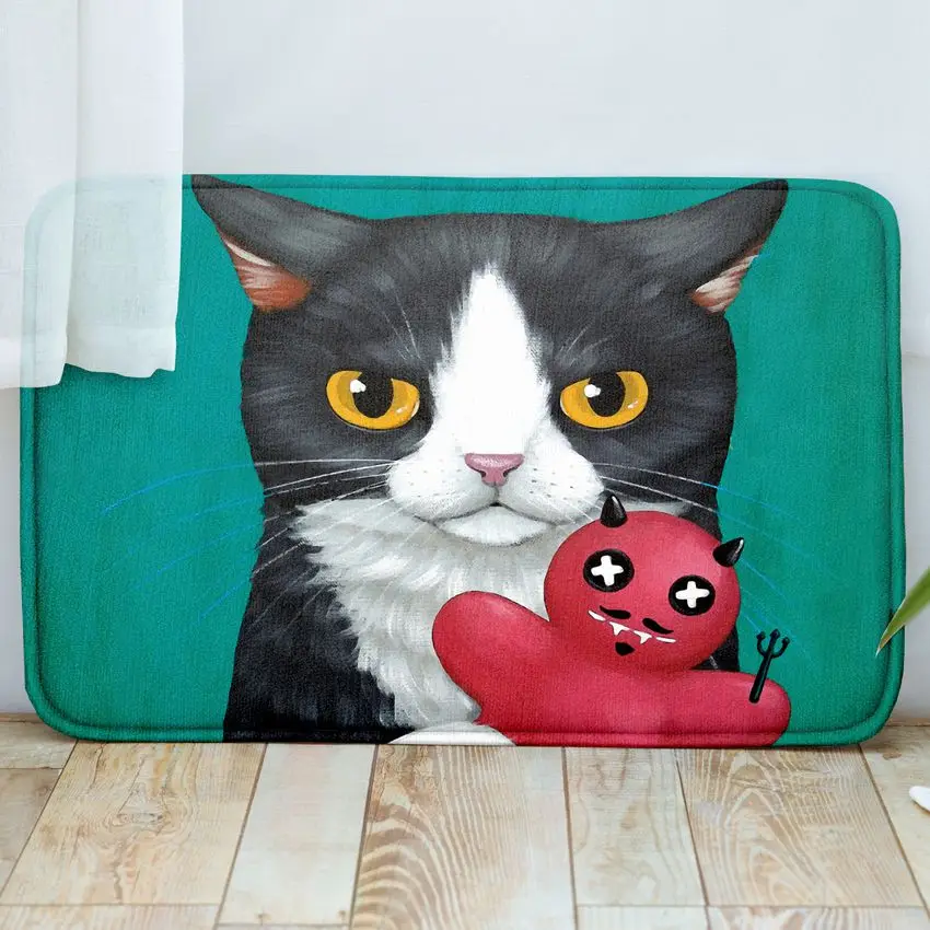 Супер милый Meow напольный коврик для ванной комнаты Alfombras лестничные коврики