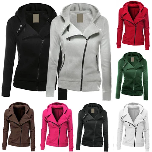 Женская толстовка на молнии с капюшоном Повседневная тонкая куртка верхняя