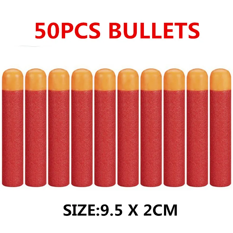 50pcs Bullets Ручной мягкий пулемет костюм для Nerf красный снайперские пули игрушечный пистолет большой дальности Дротика бластер игрушки для детей - Цвет: 50pcs Bullets