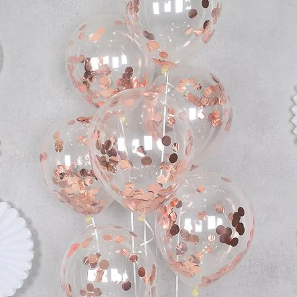 Rose gold disc 12 дюймов 5 ps блестящий фестиваль конфетти-блестки латексный Гелиевый шар День рождения Свадьба вечеринка для украшения детского душа события золото серебро - Цвет: Rose gold disc