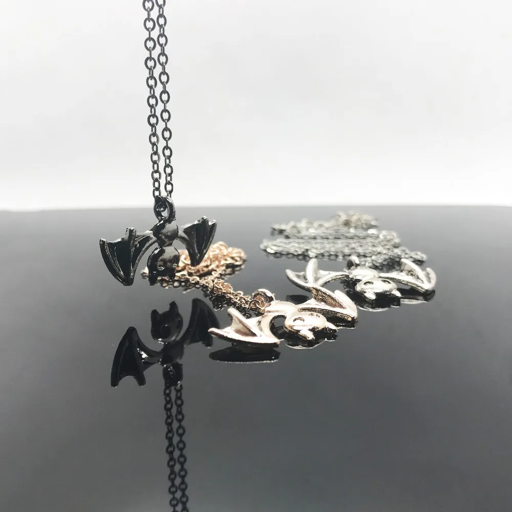 3 шт. модное ожерелье женское длинное кулон летучая мышь популярное летнее