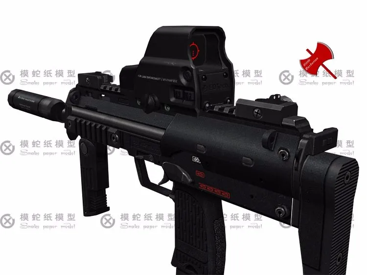 3D бумажная модель MP7A1 Штурмовая винтовка пистолет 1: 1 масштаб DIY бумажное изделие ручнйо работы игрушка