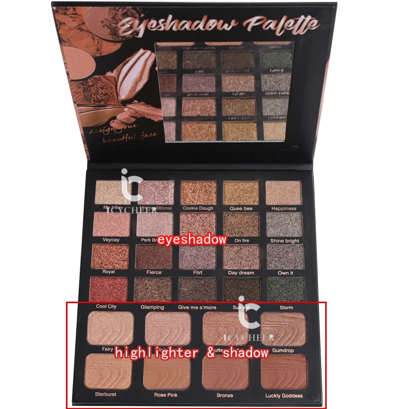 ICYCHEER профессиональная палитра теней для век 28 цветов блестящие матовые тени