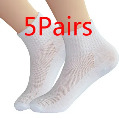 5Pairs 3/5 пар, высокое качество, мужские деловые хлопковые носки, унисекс, женские, мужские носки, удобные, теплые, зима-осень, носки по щиколотку - Цвет: 5Pairs
