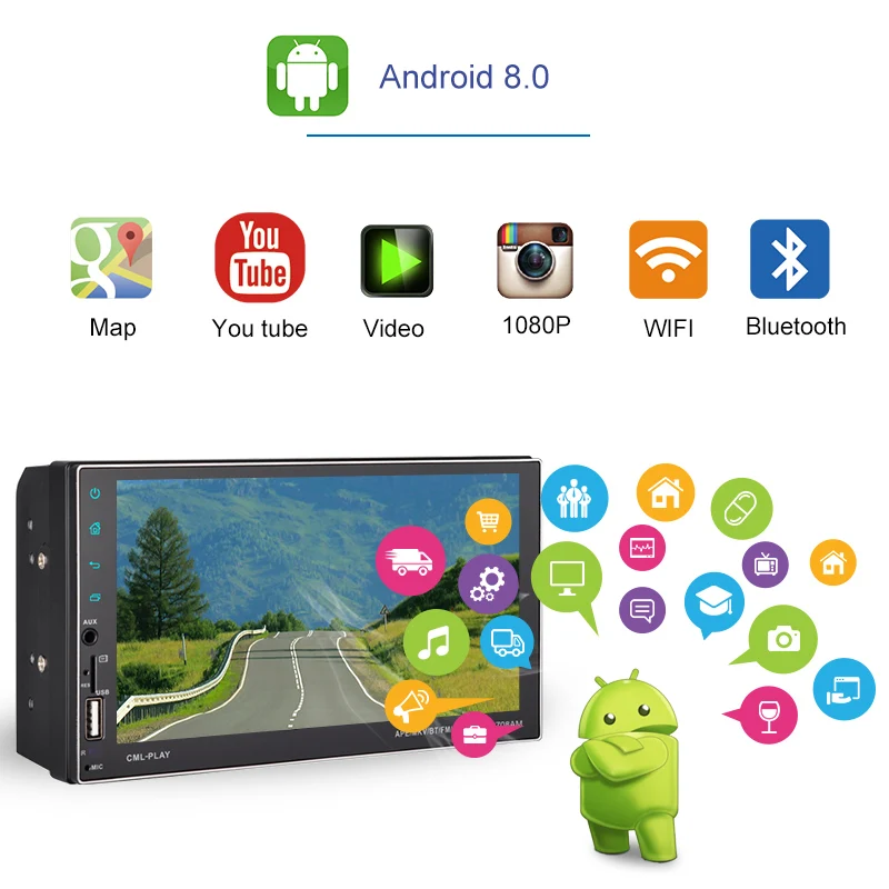 Android 8 0 автомобильное радио 2 Din мультимедийный видео плеер Универсальный Авто