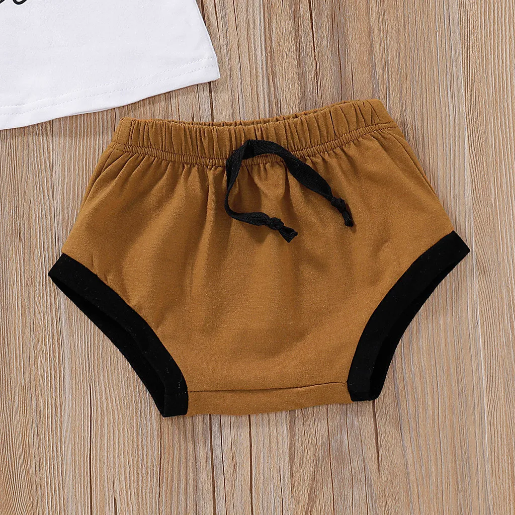 Милый комплект одежды для маленьких мальчиков Повседневная футболка с надписью