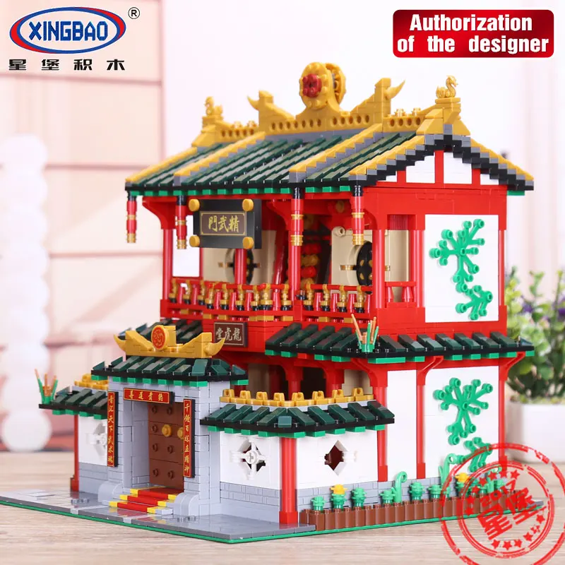 XingBao 01004 Creator architecture китайский набор боевого искусства строительные блоки кирпичи игрушки для детей Рождественский подарок