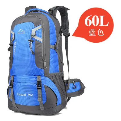 blue 60L HEFLASHOR 60L40L, мужской рюкзак, mochila, водонепроницаемый рюкзак, рюкзаки для мужчин, Escolar, высокое качество, унисекс, нейлоновые сумки, дорожная сумка - Цвет: blue 60L